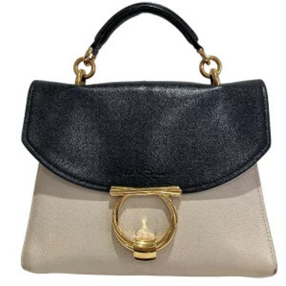 Salvatore Ferragamo Margot Gancini tophandle bag black calfskin leather